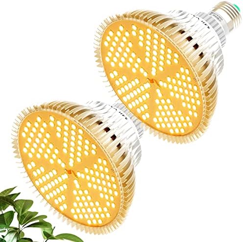 MILYN 2 Pack 100W Led Grow Light Bulb, Pure Warm Full Spectrum Grow Lights for Indoor Plants, E26 Grow Bulb for House Garden Hydroponics Succulent Seed Starting, Growing, Flower| 150LEDs Lamp by MILYN