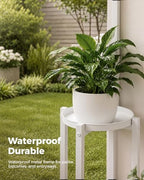 Bamworld Hanging Metal Plant Holder for Multiple Plants 2 Tier Planter Stand White - Image 5