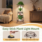 LASZOLA 3 Tiers Metal Corner Plant Stand Tall with Light for Indoor Outdoor - Image 5