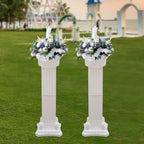 Roman Columns Wedding Stand Roman Pillar Plant Stand Plastic Greek Column Statue Pedestal Flower Pot Holder Decor Wedding Event Party Elegant Decorative Column (White, 2Pcs, 11.81x35.43 Inch) - Image 5