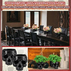 2 Pack Halloween Skull Planter, Dark Style,Black - Image 5