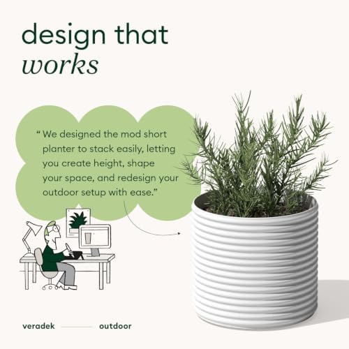 Veradek Mod Series Short Planter - Round Outdoor Planter - Image 3