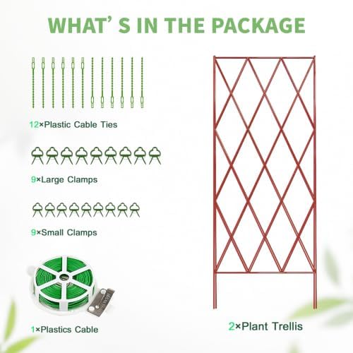 DoCred 39.4" H Cucumber Trellis, 2 Pack Foldable A Frame Garden Trellis - Image 6