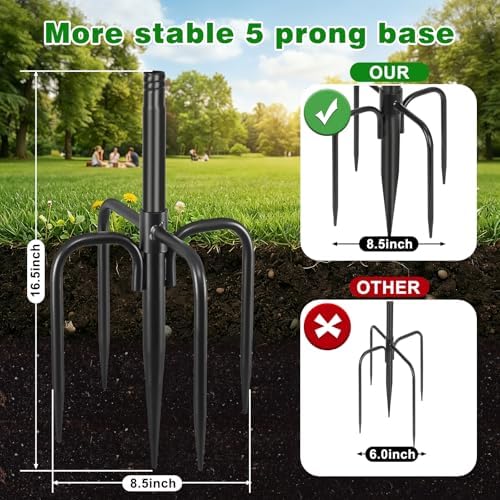 72inch Double Shepherd Hook for Outdoor, 1” Bird Feeder Pole,2Pack - Image 5
