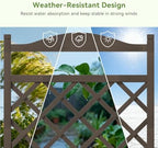 COMHOMA Planter Box with Trellis and Wheels, 48In Elevated Raised Garden Bed, Drainage Holes, Outdoor Lattice for Climbing Flowers, Vegetables, Patio Balcony, Brown - Image 4