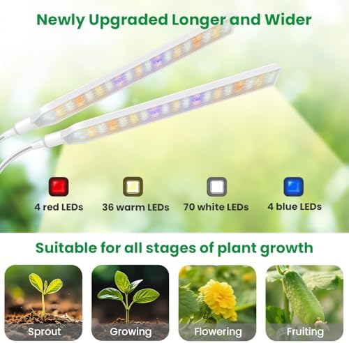 Aumtrly Plant Light Clip on, 2 Pack White, 228 LED Full Spectrum Grow Lamp - Image 4