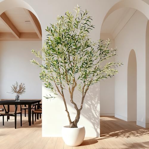 8ft Faux Olive Tree with Pot & Moss Artificial Olive Plant Fake Olive Tree for Home Decor, Large Indoor Artificial Trees Faux Plants Indoor Durable Artificial Trees for Living Room/Office - Image 6
