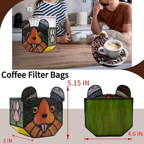Handcrafted Stained Glass Dog Planter Pot, Succulent Pots with Drainage,Planter Pots for Indoor Plants,Pet Remembrance Gift Dog 4.6x3x5.15 in - Image 4