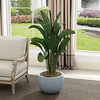Kante Small Round Bowl Blue Gray Concrete Planter 11.8" Dia, Outdoor - Image 3