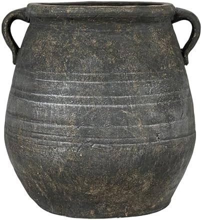 Creative Co-Op Whitewashed Terra-cotta Urn, Grey - Image 3