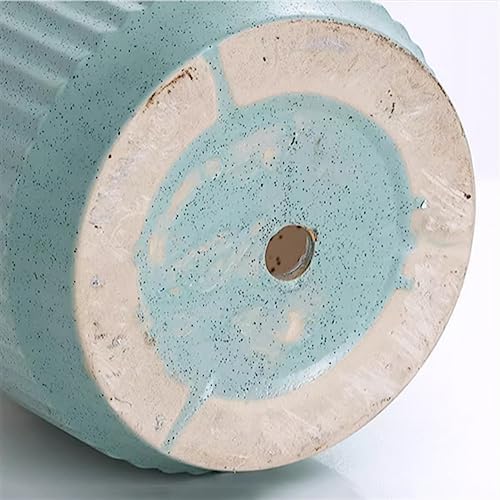 Plant Pot Cylindrical Large Ceramic Plant Pots Simple Lines Gradient Color Flower Pots Living Room Balcony Succulent Plants Green Plants Planters Flower Pots(Green,Small) (Green M) - Image 4
