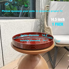 Ceramic Plant Saucer 14.5 Inch, Round Plant Trays for Indoors/Outdoors, Flower Pot Saucers for Holding Water Drips and Soil, Drainage Tray for Plant Pot, Reactive Glaze Brown - Image 3