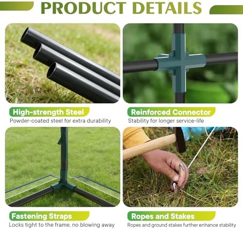 NEWBULIG Walk-in Greenhouse 56.3"x56.3"x76.7" Outdoor, Portable Greenhouse Kit with Thick PVC Cover & Roll-Up Zipper Door, Sturdy Steel Frame for Backyard, Patio, Garden, Clear - Image 4