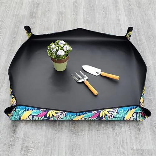 Repotting Mat Printed Floor Mat Replacement Soil Mat Plush Replacement Pot Planting Mixing Soil Anti Dirt Mat Horticultural Pad(Printing 50cmx50cm) - Image 3