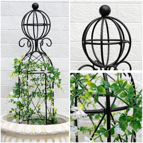 Metal Garden Obelisk Trellis for Climbing Plants - 27.1"x7.8" - Image 3