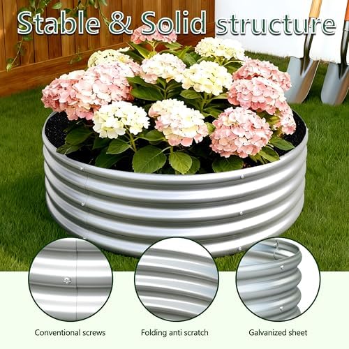 2PCS 4x4x1FT Galvanized Metal Raised Garden Bed,Outdoor Planter Box for Vegetables - Image 6