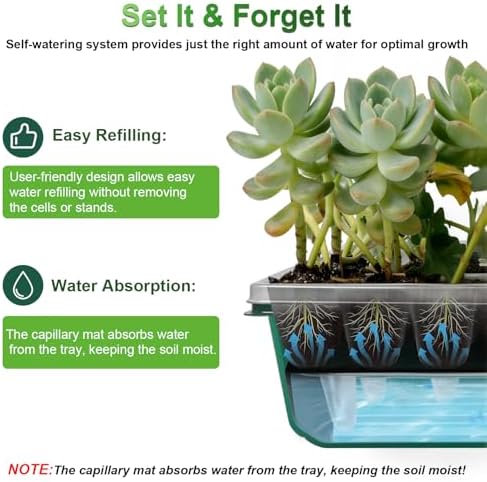 TONYFUL Seed Starter Tray with Grow Light, 120-Cell Seed Starter Kit with 4.07” Humidity Dome, Indoor Seedling Starter Tray, Seed Starting Tray for Plant Germination, Seeds Growing - Image 4