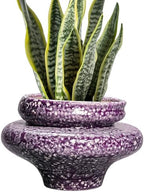 Ceramic Planters - 11 Inch Ceramic Pots for Plants with Drainage Hole, Decorative Planters for Indoor Outdoor, Unique Flower Pots, Garden Office House Decor, Gifts for Plants Lover, Purple by Teagas