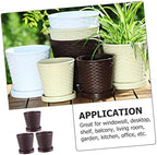 VOSAREA 3 Sets Resin Flower Pot with Tray for Plants and Succulents - Image 2