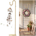 74" Shepherds Hook Stand: Hanging Wind Chimes, Bird Feeders, Plants, Gold by saffruff