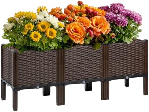 Raised Garden Bed with Legs, 20" Tall Planters for Outdoor Plants 47"Lx16"W by TooCust