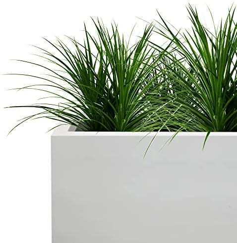 Kante 23.6" L 11.8" H 10.2" W White Concrete Rectangular Planter for Home - Image 7