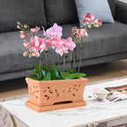 12 Inch Terra Clay Orchid Pots with Drainage Holes Saucers Large Clay Planters for Repotting Plant Pots for Terra Cotta Pot for Plants Indoor and Outdoor Promotes Air Circulation - Image 4