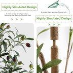 6Ft Artificial Olive Tree with Moss & Basket - Indoor Tall Faux Olive Tree in Planter, Large Fake Olive Silk Tree with Realistic Branches and Fruits for Home Decor, Office, Living Room - Image 5