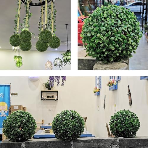 Artificial Plant Topiary Ball Faux Boxwood Decorative Balls 16in, Faux Grass Decor Fake Plant, Decorative Faux Dried Moss Balls, Decorative Balls for Home Decor - Image 6