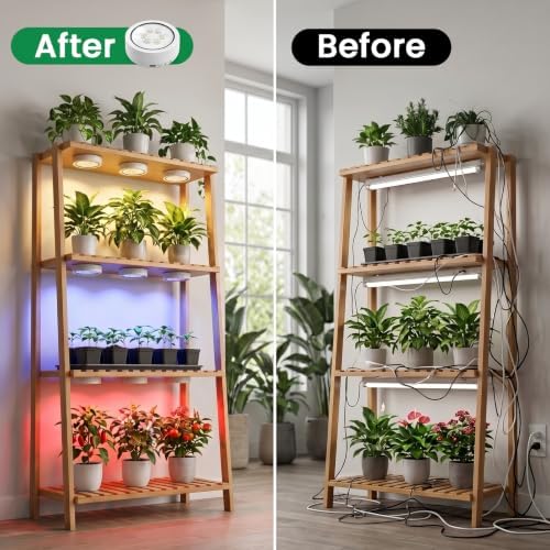 2 Pack Rechargeable Grow Light, Cordless Full Spectrum LED for Indoor Plants, Magnetic Mount, Timer & Remote, USB-C 2000mAh for Shelf, Herbs, Succulents, Seedlings & Greenhouse (White) - Image 5