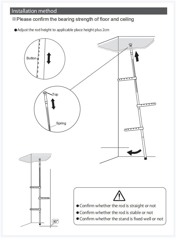 LOYALHEARTDY 7-Tier Tension Pole Plant Stand Adjustable Hanging Corner Shelf Corner Flower Display Rack Holder Indoor Decorative Display Rack Stands for Flower Pots Floor to Ceiling, White - Image 7