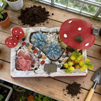 Mushroom Decor Plant Pot - Fairy Garden Accessories Shallow Flower Succulent Planter with Drainage for Small Plant - Image 2