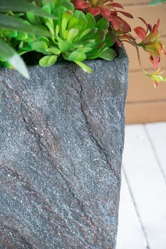 Cement Planter, 18.1 Inch Tall, Antique Gray - Image 4