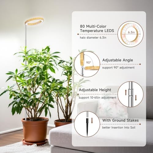 Aokrean 6.3in Grow Lights for Indoor Plants,Full Spectrum Plant Light 5V/3A - Image 3