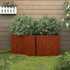 2 Pack Corten Steel Planter Box 19.3 Inch Outdoor Garden Bed - Image 2