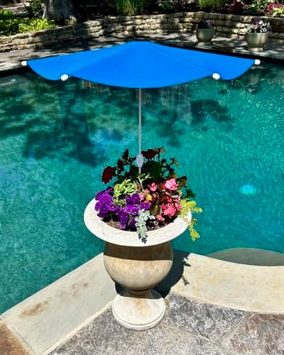 Fixed Plant Shade for Potted Plants 28" x 30" Outdoor Container Sun Shade Cover Premium Fabric Canopy with Fiberglass Frame & Soil Anchor Stripes & Solids Assembly Required by PlantCabana