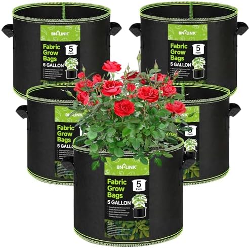 BN-LINK 5-Pack 5 Gallon Grow Bags Heavy Duty 300G Seedling Heat Mat Warm Hydroponic Heating Pad Waterproof 10" x 20.75" - Image 2
