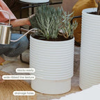 Veradek Mod Series Medium Planter - Round Outdoor Planter with Shelf - Image 4