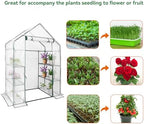 Heyfurni Walk in Greenhouse with 3 Tier 6 Shelves,2 More Bottom Shelves Reinforced Plant House, Growhouse/Green House for Outdoor,PE Cover 143x73x195cm - Image 2