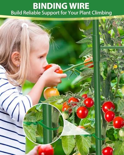 MYMULIKE 8 Pack Tomato Cages for Garden, 51in*13in Adjustable Tomatoes Plant Stakes Support Cages Trellis, Garden Trellis for Vegetable Flowers Fruits Climbing Plants- 20 Binding Wires Included - Image 5