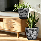 Ceramic Plant Pots With Saucer & Drainage Hole, 6 inch Indoor Flower Pots - Image 6