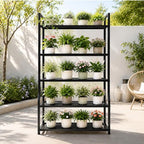 Metal Heavy Duty Plant Stand Indoor Outdoor,35" L×13" W×68" H 5-Tier Tall Plant Stands, Outside Plant Shelves for Large Pots,Black Plant Holder for Living Room,Bedroom,Balcony,Patio - Image 3
