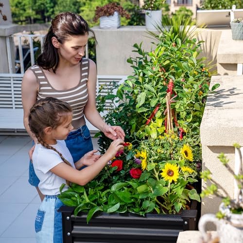 Land Guard 2Pcs Galvanized Raised Garden Bed with Legs, 48×24×32in Large Metal Elevated Raised Planter Box with Drainage Holes for Backyard, Patio, Balcony, 400lb Capacity (Gray) - Image 6