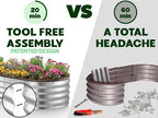 Galvanized Raised Garden Beds Outdoor 4×2×1 ft with Seed & Seedling Spacer Tool Kit // Tool-Free Metal Garden Box & Square Foot Gardening Seed Template for Organized Vegetable & Fruit Planting - Image 3