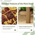 GENTINGBRO 22 Tiers Plant Shelf for Plants Large Indoor Plant Stand Plant Rack Extra Large Wood Plant Stands for Hanging Plant Holder for Patio Balcony Garden - Image 6