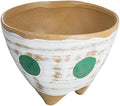 Creative Co-Op Boho Stoneware Footed Planter with Painted Geometric Design, Multicolor by Unknown