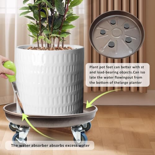 2 Pack 17 Inch Metal Plant Caddy, Copper - Image 6