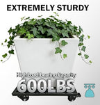 KAXIWEI 22" Heavy Duty Plant Caddy with Lockable Wheels - 600lbs Metal Plant Stand on Rollers, Durable Square Plant Dolly, Rust-Proof Rolling Plant Roller for Large Planters and Pots - Image 3