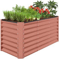 Best Choice Products 4x2x2ft Outdoor Metal Raised Garden Bed, Deep Root Box Planter for Vegetables, Flowers, Herbs, 119 Gallon Capacity, 100% Non Toxic Materials - Terracotta by BestChoiceProducts
