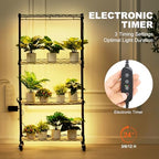 VEVOR Plant Stand with Grow Light, 4-Tier Plant Shelfwith 45W Full Spectrum LED, 3 Mode Plant Light with Timer and Wheel for Seed Starting, Metal Plant Rack for Indoor Plants - Image 3